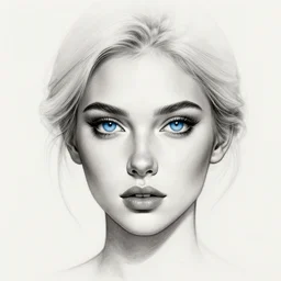 tattoo design sketch of a beautiful blue - eyed woman face with a faded background of beautiful mountains on her side, hyper - realistic, in the style of den yakovlev, amazing detail, black and white