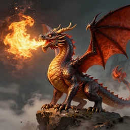 A fire breathing dragon