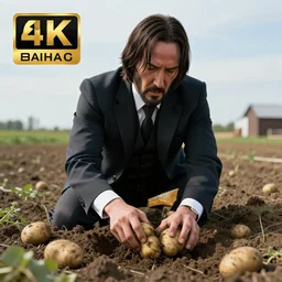 john wick digging potatoes in belarus, instagram photo, photorealistic, hyper detailed, hyper realistic, houdini, vfx, unreal engine 5, octane render, 8 k
