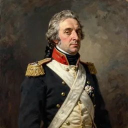 Picture of a 19th century naval officer. Detailed painting.