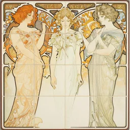 tilework of ferets by Chie Yoshii and Casey Weldon and Guillermo del toro and alphonse mucha, art nouveau , ornate, dynamic, particulate, rich colors, intricate, elegant, highly detailed, centered, artstation, smooth, sharp focus, octane render, 3d