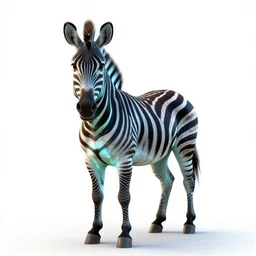 mythical glowing zebra, professional studio photo, full body, isolated on a pure white background, centered, entire subject in frame, sharp focus, soft studio lighting