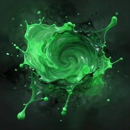 abstract art splash paint, green black. fantasy, digital painting, hd, detailed.