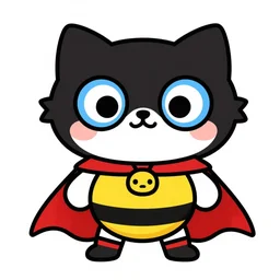 cute miss mascot chaglam chaglam glameow super hero sticker art, cronobreaker, beeple game icon