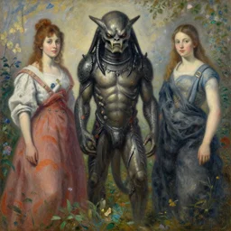 the predator, intricately detailed painting by magali villeneuve, jeremy mann, and claude monet.