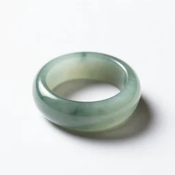 jade mood ring, professional product shot, isolated on a pure white background, centered, entire object in frame, sharp focus, soft studio lighting