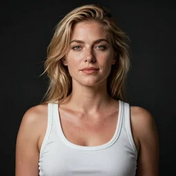 Donald trump as a woman in a tank top