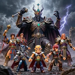 hyperrealistic rendering, epic boss battle, ornate supreme carnage nazgul, jewel crown, war armor battle, by art of skinner and richard corben and brock hofer and artgerm and greg rutkowski and alphonse mucha, product photography, action figure, sofubi, storm clouds, outside, lightning