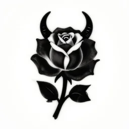 Tattoo Design demonic evil rose Stencil