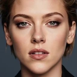 Portrait photography of someone who have the nose of Scarlett Johansson, the lips of Rihanna and the eyes of Kristen Stewart, award winning photography by Leonardo Espina