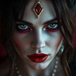 beautiful!! vampire queen face shot highly detailed 8 k hdr sharp focus high resolution award - winning photo