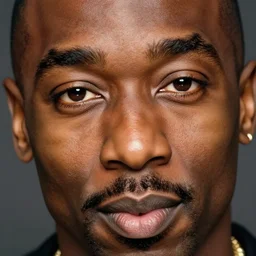 a detailed full close up of tupac shakur's face
