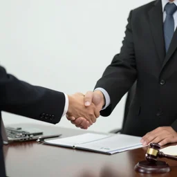 lawyer man shaking hands with another person