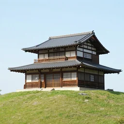 japanese house on a hill