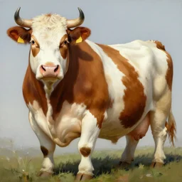 a fat cow, painting by frank frazetta