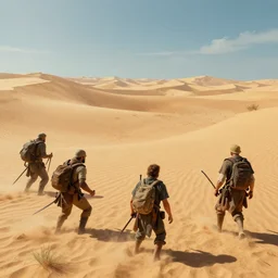 scavengers in a desert, artstation