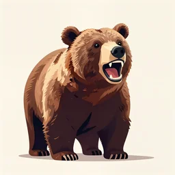 a one color vector photoshop image of a bear growling