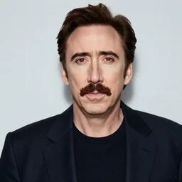 nicolas cage with a curly mustache