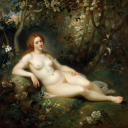 a realistic painting of adam and eve in the beautiful garden of eden, by jmw turner, amazing detail, smooth, elegant, intricate