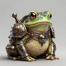 a slimy anthropomorphic toad king wearing ornate steampunk armor, smooth, intricate, elegant, digital painting, artstation, steam, grungy steel, concept art, sharp focus, octane render, illustration, art by marco plouffe arstation and riot studios and blizzard studios,