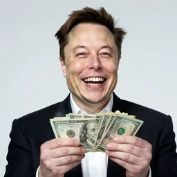 elon musk laughing at money