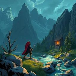photo cartoon illustration comics manga painting of fiord : 6 fantasy, digital painting, unreal engine, 8 k, volumetric lighting, contrast by john kirby by carl warner and jim woodring, trending on artstation frederick carl frieseke with simple smile
