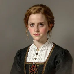 portrait en buste emma watson, annasophia robb, traditional corsican, intricate, highly detailed, artstation, illustration, jurgens, rutkowski, bouguereau