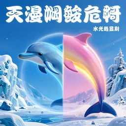 symmetry!! product render poster vivid colors divine proportion dolphin, ice and snow, glowing fog intricate, elegant, highly detailed, digital painting, artstation, concept art, smooth, sharp focus, illustration,