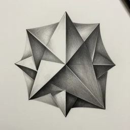 detailed amazing tattoo stencil of a penrose object