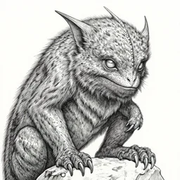 depiction of a creature, ink painting, highly detailed, - h 7 0 4, upscaled