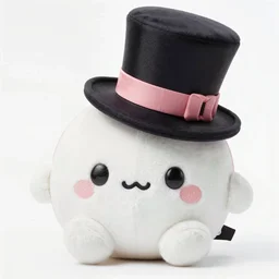 cute fumo plush of a girl in a top hat, anime girl, hat