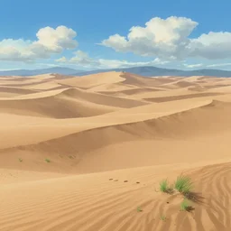a stunning desert landscape by makoto shinkai