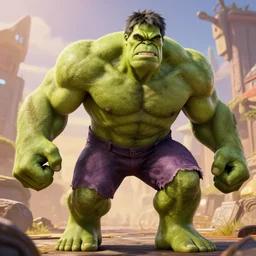 Screenshot from new Borderlands DLC featuring the Hulk, 8k photorealistic