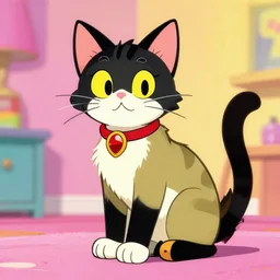 cat in the style of lisa frank