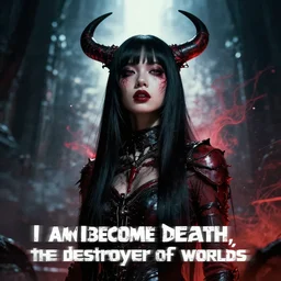 Now I am become Death, the destroyer of worlds. AI propaganda art, 8k, cinematic, by Lisa Frank.