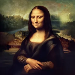 a cyberpunk Mona Lisa