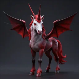 satanic unicorn, symmetrical, highly detailed, digital art, sharp focus, trending on art station, red and black