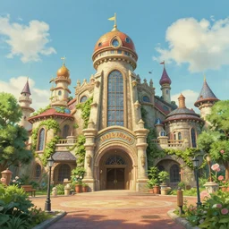 studio ghibli based theme park, by wlop hyper realistic, photorealistic, hd, 8 k, unreal engine, detailed, vibrant,, cinematicunreal engine, trending on artstation, photorealistic, octane, hyper detailed, trending on deviantart