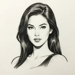 woman in the style of comic book ink drawing