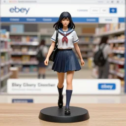 Image on the store website, eBay, Full body, 80mm resin detailed miniature of a school girls
