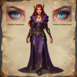 Full body illustration of a sorceress, Hearthstone official trending art, exagerated accurate details, trending on MasterpieceStation in category 'Perfect identical eyes'