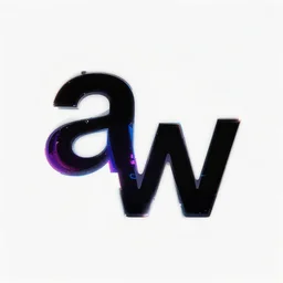 abstract logo, vaporwave, letters a and w fusion