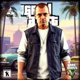 GTA 5 cover poster with lemony snicket, 8K UHD Octane render