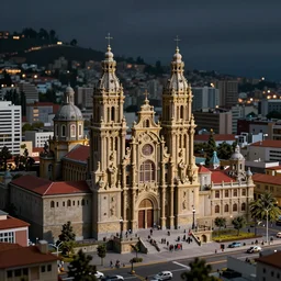 a miniature diorama of santiago de chile, macro photography