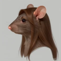 character design portrait of an anthropomorphic furry rat girl with rat ears, no human ears, long brown hair, profile view perspective, 4 k, concept art, by wlop, ilya kuvshinov, artgerm, krenz cushart, pixiv.