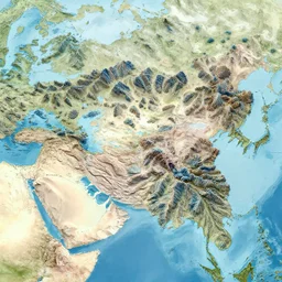 a map of a large continent divided by mountain ranges made of coral