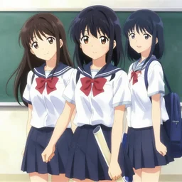 anime manga style school girl, gen urobuchi and yuyuko takemiya, kawaii kuudere dorodere
