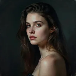stylized portrait of an artistic pose, composition, dark sensual mysterious young lady, cinematic moody colors, one single head, realistic shaded, fine details, realistic shaded lighting poster by ilya kuvshinov, magali villeneuve, artgerm, jeremy lipkin and michael garmash and rob rey