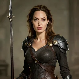 angelina jolie portrait as a dnd character fantasy art.