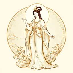 a vector illustration of a duck goddess, highly detailed, elegant
